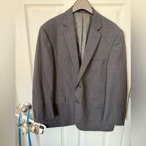 Pronto Uomo Mens 42S Wool Grey Gray Pinstripe Striped Sport Coat Jacket Blazer